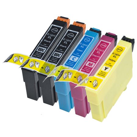 5 Pack Compatible Epson 18XL XXL High Yield Printer Ink Cartridges