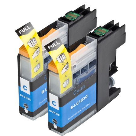 2 Pack Brother LC123 / LC121 Cyan Compatible High-Yield Ink Cartridges