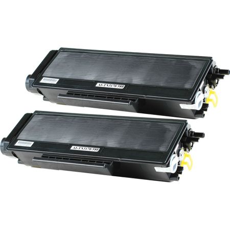 2 Pack Brother TN580 Black Compatible High-Yield Toner Cartridge (Replaces TN550)
