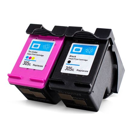 2 Pack HP 305 XL High Yield Remanufactured Ink Cartridges