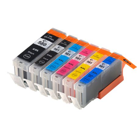 6 Pack Canon PGI-580XXL & CLI-581XXL Compatible Super High-Yield Ink Cartridges