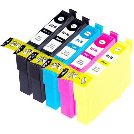 5 Pack Epson 202XL High-Yield Compatible Ink Cartridges (Europe)