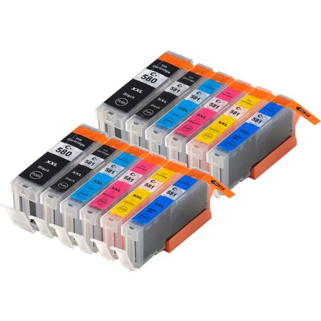 12 Pack Canon PGI-580XXL & CLI-581XXL Compatible Super High-Yield Ink Cartridges
