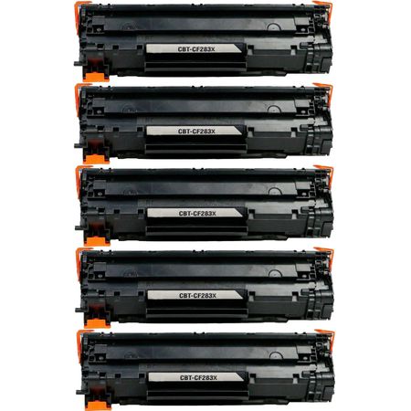 5 Pack HP 83X High-Yield Black Compatible Toner Cartridge (CF283X)